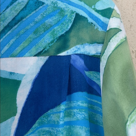 Jams World Women's XXL "Blue Jay" Hawaiian Shirt Rayon Tropical Button Front - Picture 8 of 11